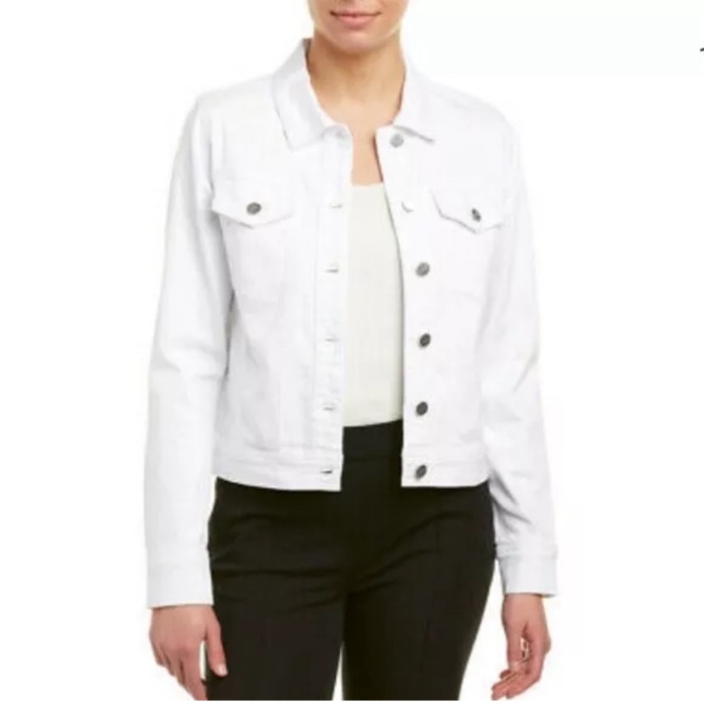 NWT Jones New York Trucker Jacket WHITE Denim women size 8